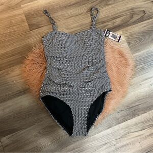 DKNY One Piece Black and White Swimsuit Size S NWT